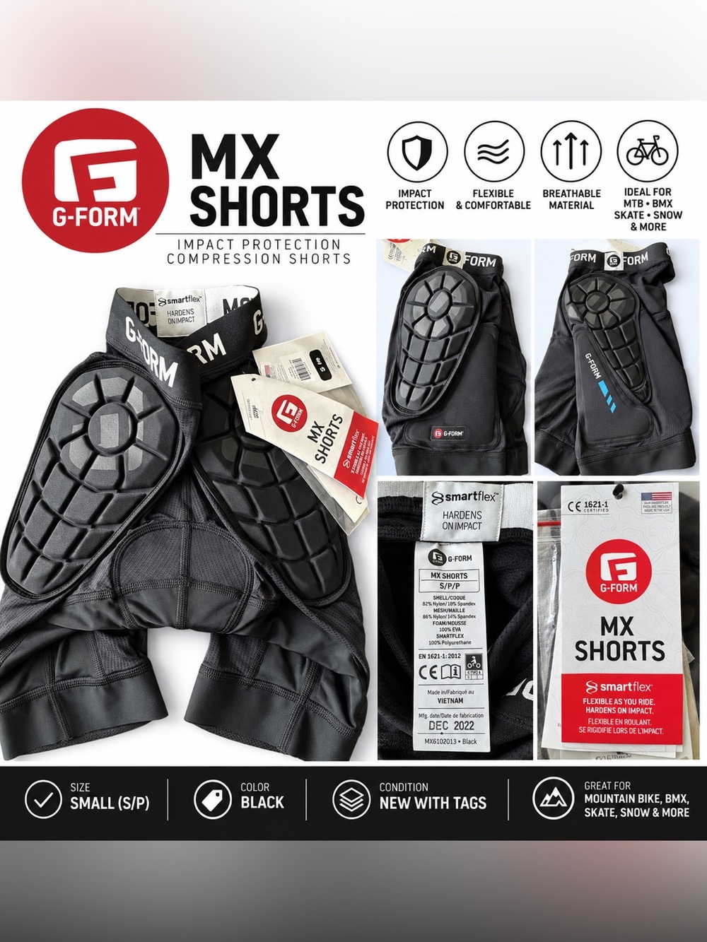G-Form MX Shorts Mens Size Small Model MX6102013